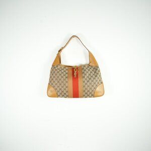 Gucci Jackie Sherry Line GG Canvas Hobo Bag Beige